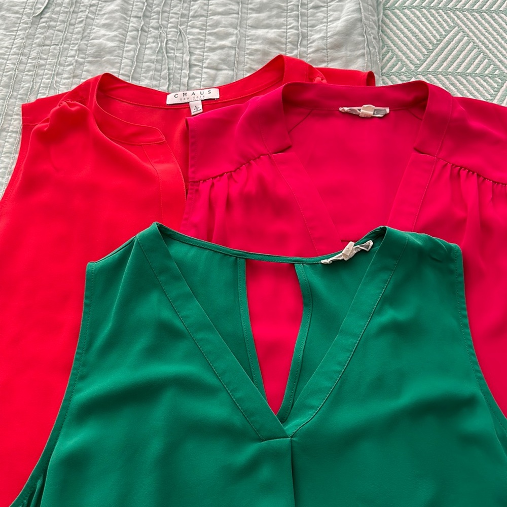 Three sleeveless tops!